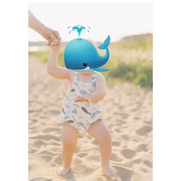 Blue, White & Gray Whales Retro Sunsuit Bubble Romper, 18-24M - Picture 6 of 6